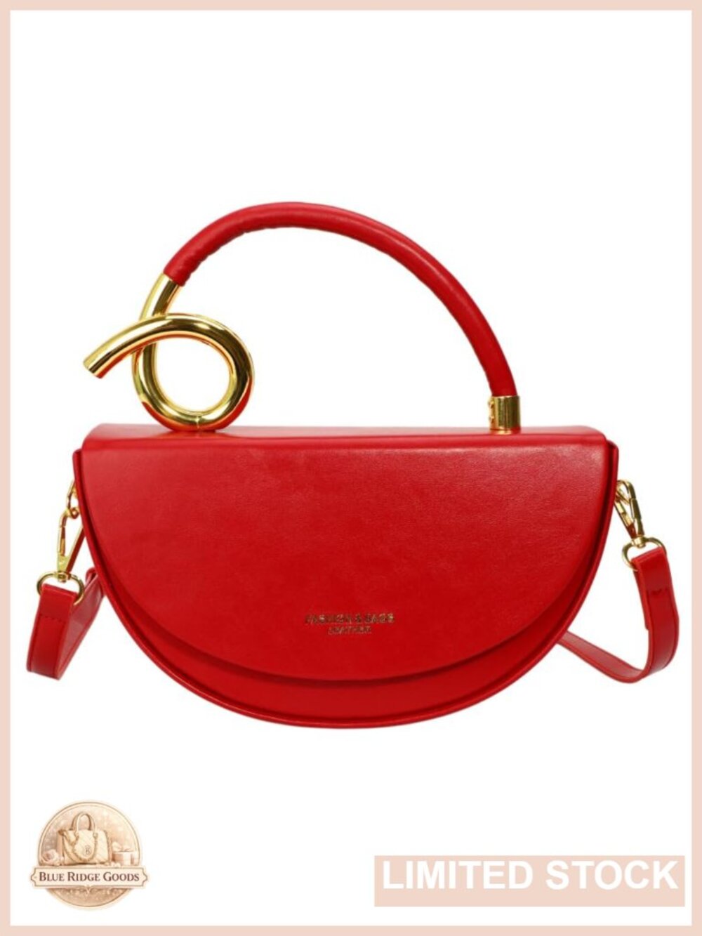 PU Leather Semi-Circular Saddle Purse Crossbody Shoulder Bag